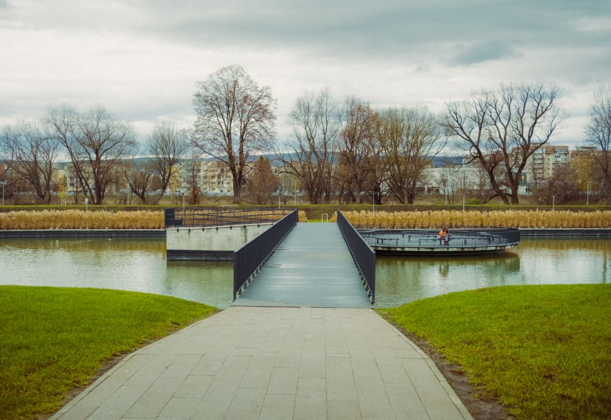 Lacul din Cartierul Gării din Sfântu Gheorghe, Covasna, România
